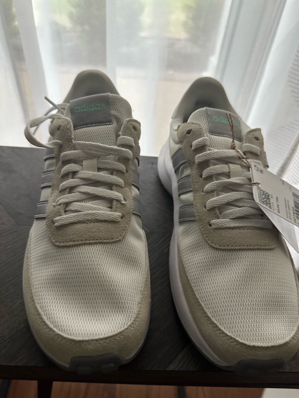 adidas Women’s White and Light Gray Run 70S Runner Sneakers